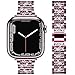 DEALELE Bands Compatible with iWatch 38mm 40mm 41mm, Bling Rhinestone Diamond Metal Replacement Strap for Apple Watch Series 8/7 / 6/5 / 4/3 / SE Women Men (Purple)