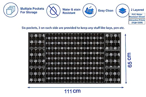 Image of Stylista Refridgerator top Cover Suitable for Samsung RR20C1823U8 /HL, 183 Liter Fridge, Dimension (WXD) 65x111 CM, Floral Pattern Black White