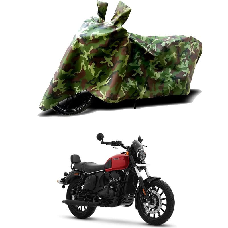 Image of 100% Water Resistant Bike Scooty Two Wheeler Body Cover Compatible For Yezdi Roadster Inferno /UV-Rays /Heat Protection /Birds Dropping /Scratchproof /Dust proof /Waterproof /All Varient[Green MJ]