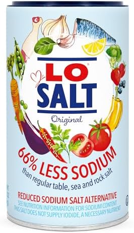 LOSALT Reduced Sodium Salt Original (non-iodised) Great Tasting Salt AlternativeSubstitute with 66 less sodium 12.3oz350g tub (pack of 1).