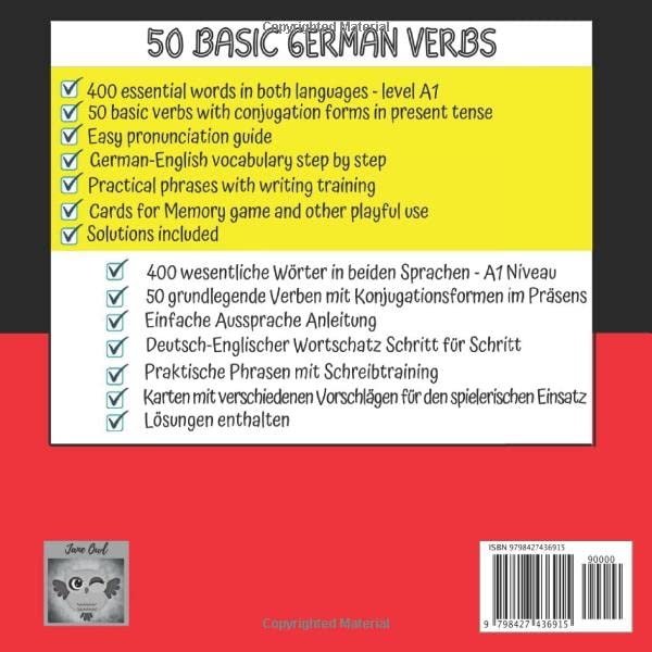 50 Basic German Verbs with Memory Game to Cut Out: Learn German Conjugations | Practice Grammar, Phrases and Vocabulary Step by Step | German Language ... for Kids and Beginners (Vocab Games for Kids) - Image 2