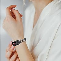 Vista 5 de Wearlizer Compatible con Fitbit Charge 6/Charge 5, correas ajustables de metal de alta calidad, pulseras elegantes, accesorios lindos, correas