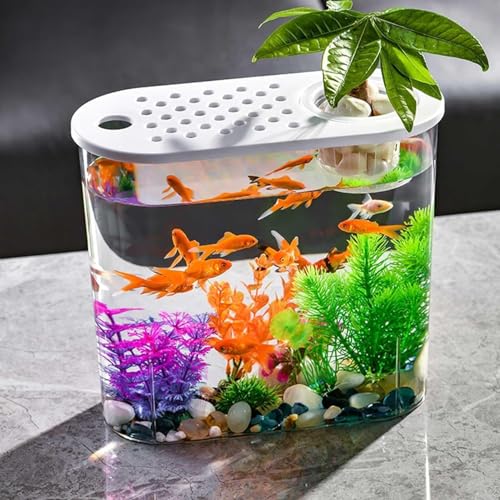 金魚鉢 水槽 飼育水槽 プラスチックガラスポット 透明アクリル 観葉植物 インテリア 飾り コンテナ テーブル 水耕栽培 大容量 インテリア 植物栽培 防爆金魚鉢 猫 用 (A)