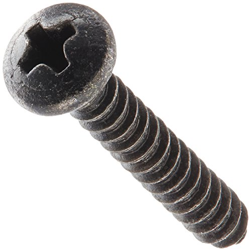 Small Parts 0412ABPPBZ Steel Sheet Metal Screw, Black Zinc Plated Finish, Pan Head, Phillips Drive, Type AB, #4-24 Thread Size, 3/4