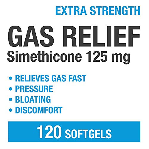 Image of Puregen Labs Extra Strength Gas Relief Softgels with Simethicone 125 mg | Fast Relieve of Pressure, Bloating and Painful Discomfort - 12 Pack | Total 1440 Softgels