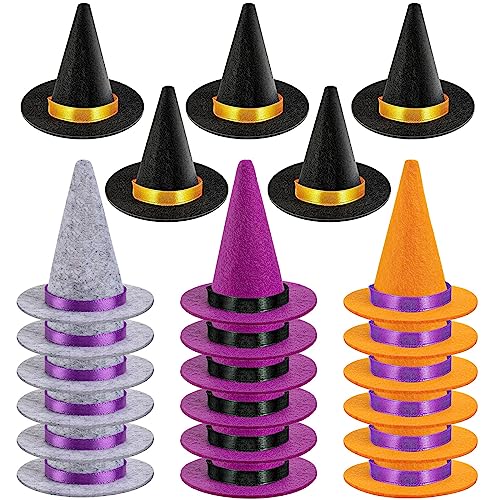 ZHWKMYP 20Pcs Mini Witch Hat, Colorful Small Witches Hats for Crafts...