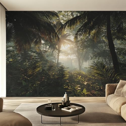 Papier peint tropical panoramique soleil pour décoration chambre salon