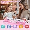 What are the Best Digital Piano for Kids? 13 Kids Keyboard Piano, 37 Keys Keyboard Electric Digital Piano, Early Learning Educational Musical Toys Piano for Kids Toddlers Beginners with Music Stand, Microphone - Christmas Birthday Gifts, Pink #3