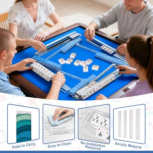 Accesorios para Mahjong con rack y empujadores elásticos miniatura 6