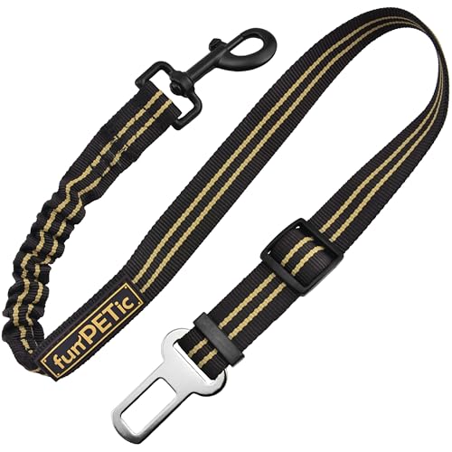 funPETic Auto Sicherheitsgurt für Hund - extra bissfester Adapter mit Dämpfung, Anschnallgurt für kleine und große Hunde und Katzen, Perfekter Hundegurt für Hundegeschirr