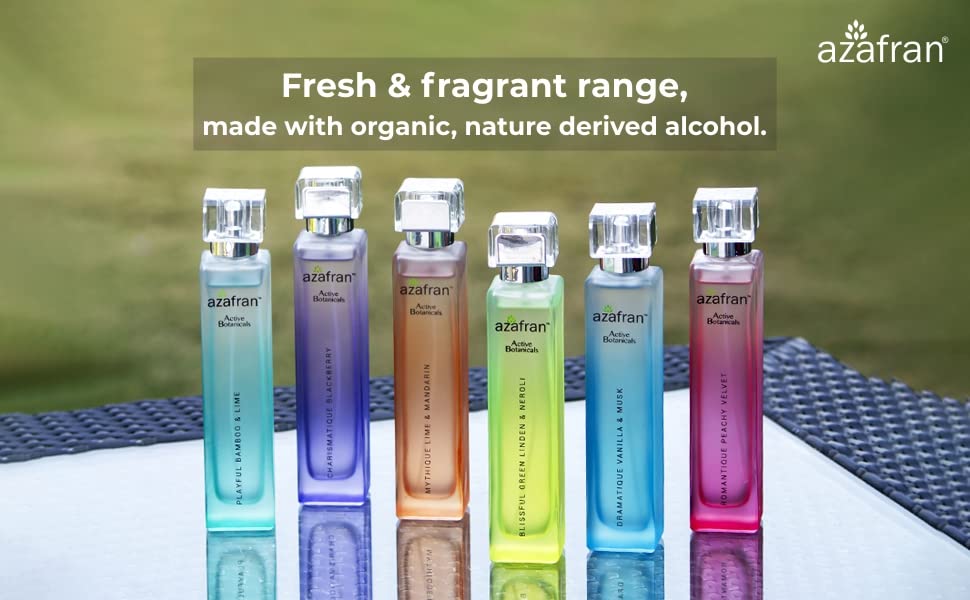 Image of Azafran Active Botanicals Fragrances | Mythique Lime & Mandarin Fragrance For Men & Women | Long Lasting Citrus Fragrance | 80ml