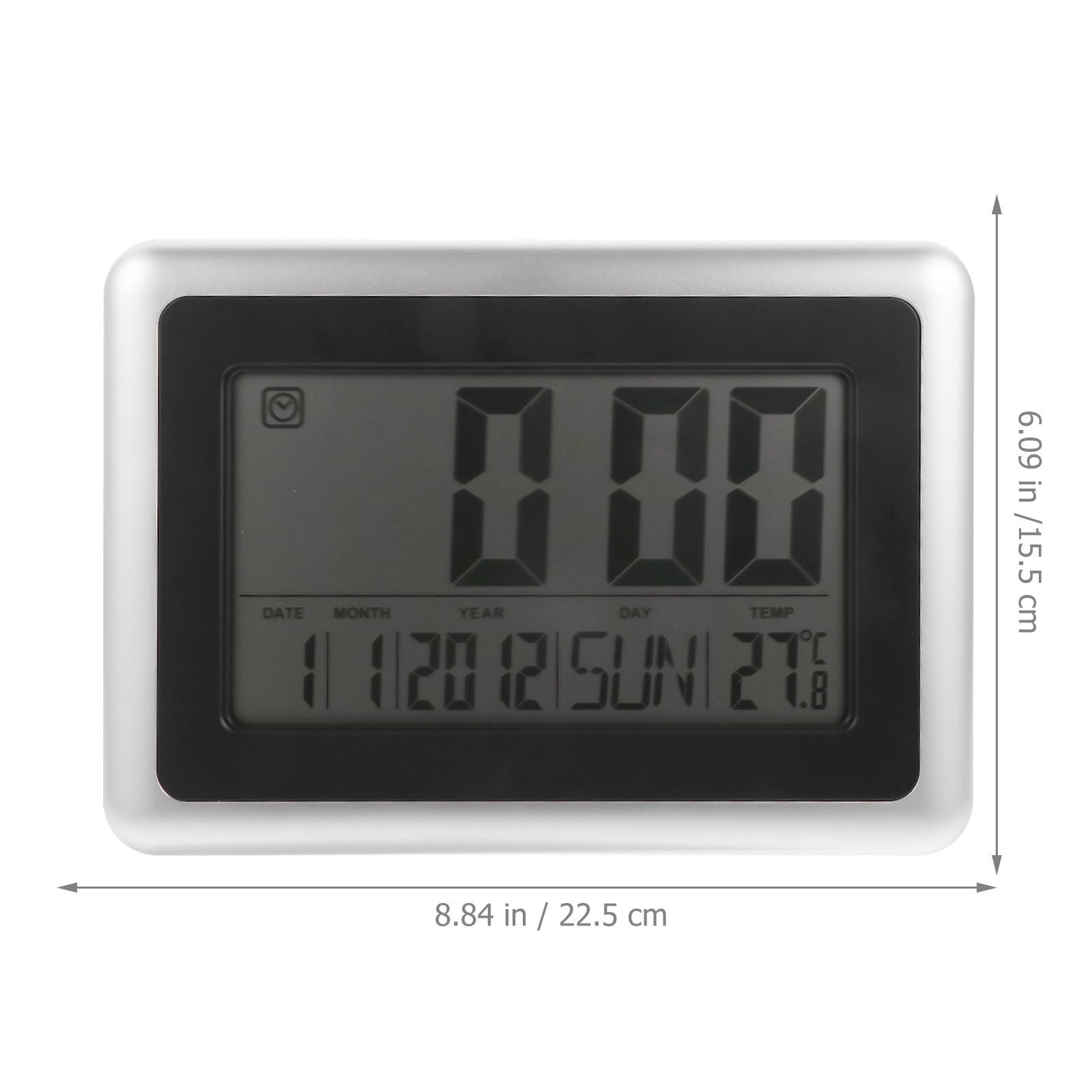 iplusmile Reloj Despertador Digital LCD de Plástico Plata, Fecha