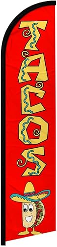 Tacos Windless Full Sleeve Banner Swooper - Perfecto para negocios, tiendas, tiendas, etc