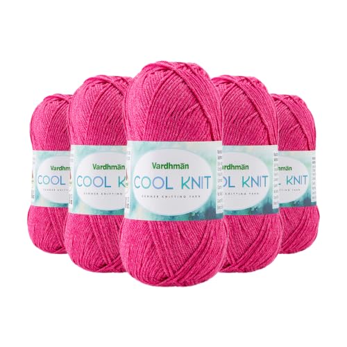 Image of Vardhman Cool Knit All Season Lightweight Poly Viscose Yarn | Pack-5