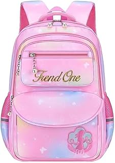 Girls' School Backpack in Attractive Stylish Colors – Cute Rainbow Design – Comfortable and Lightweight with Multiple Pockets (BL115)