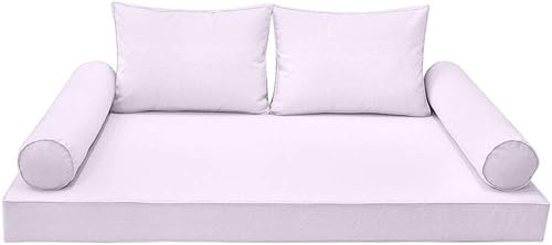 *Cover ONLY*-Style 1 Outdoor Daybed Mattress Bolster Back Pillow Slipcovers Piped Trim Crib-AD107