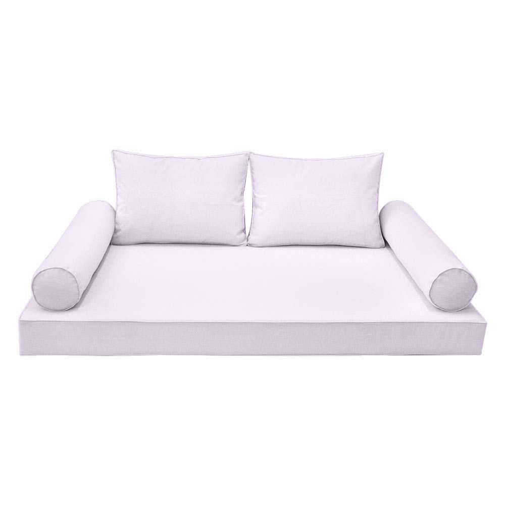 Prolinemax |SLIPCOVER ONLY|S1 Outdoor Daybed Mattress Bolster Backrest Cushion Covers Piped Trim Twin AD107