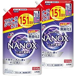 【まとめ買い 大容量】トップ スーパーナノックス ニオイ専用 プレミアム抗菌処方 部屋干し 洗剤 蛍光剤無配合 洗濯洗剤 液体 詰め替え ウルトラジャンボ1510g×2個セット