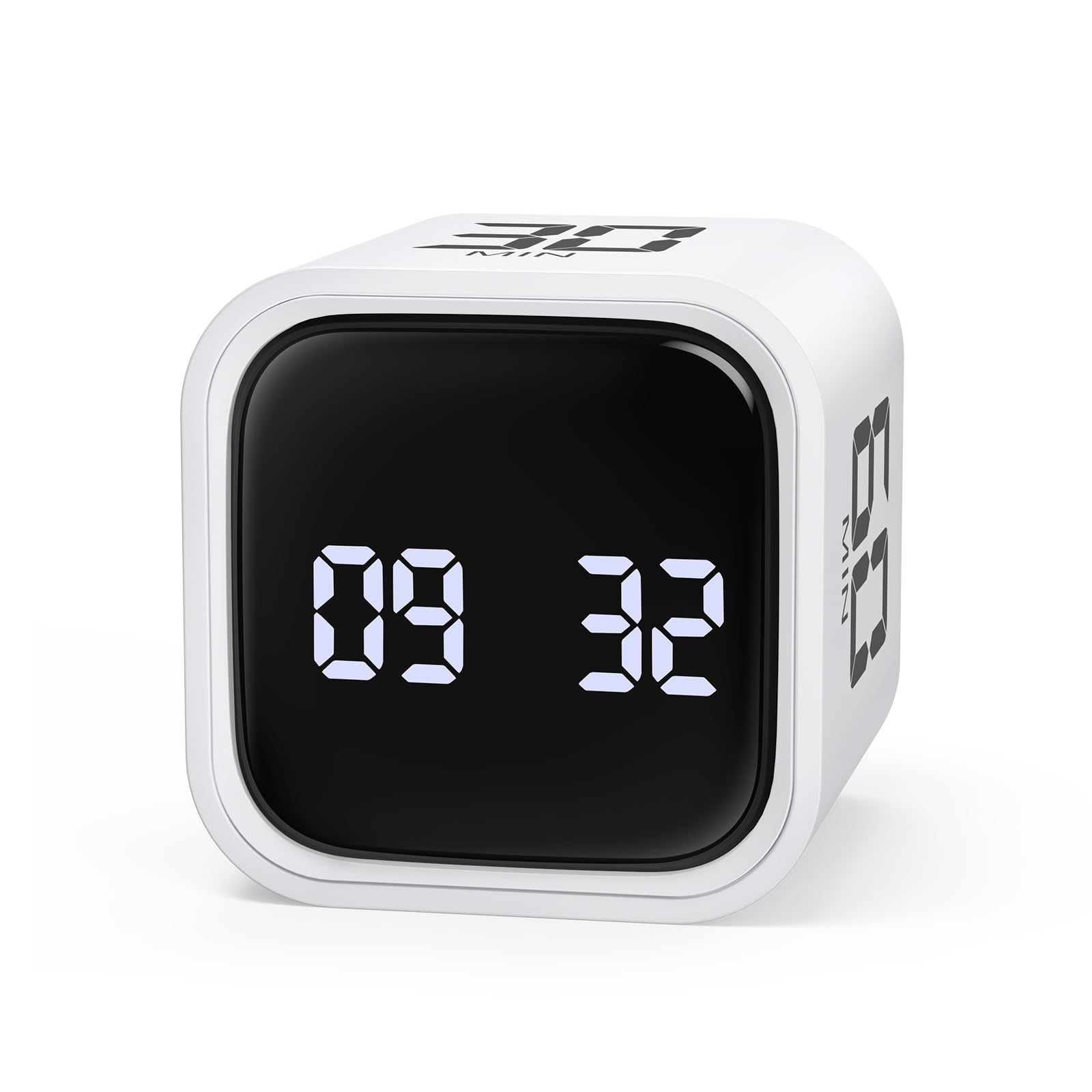 ORIA Digital Timer, Cube Pomodoro Timer with Gravity Sensor, 5/10/30/60 Min Quick Set & 100-Minute Countdown, LED Display