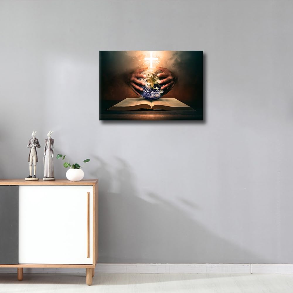 TISHIRON 1 Piece Canvas Prints Holy Bible Wall Art Modern Home Decor Jesus Christ Poster Living Room Christ Redeemer Bedroom Decoration Artwork Painting Framed Ready to Hang - Image 3