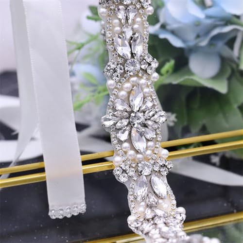 Woman Fashion Bridal Belt Pearl Rhinestoness Luxury Evening Party Dress Accessories3