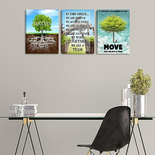 Motivational Wall Art Canvas Tree Poster Prints Wall Art Inspirational Canvas Wall Decor Success Artwork Entrepreneur Team Quote Office Wall Decor for Home Workplace Framed Decoration(36''Wx 16''H) by Yetaryy - Image 5