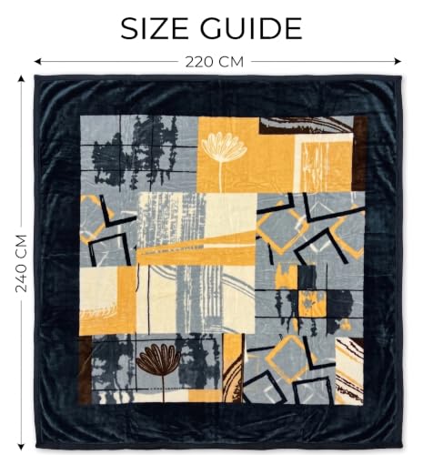 Image of VAS COLLECTIONS 280 GSM Micromink Blanket, 4.5 Kg Premium Soft Warm Cozy Blanket, Plush Floral Printed Blanket for Double Bed, Ultra Soft Comfortable Bedding, 86 x 90 Inches (218 x 229 cm) - SlateOnyx