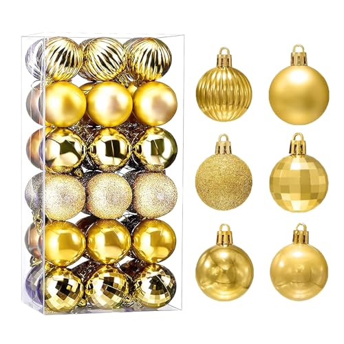 Weihnachtskugeln Gold, Baumschmuck Weihnachten, 36 Stück...