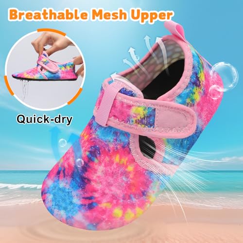 Image of LeIsfIt Kids Water Shoes Girls Boys Quick Dry Aqua Socks Breathable Swim Shoes Non-Slip Barefoot Socks for Beach Surf