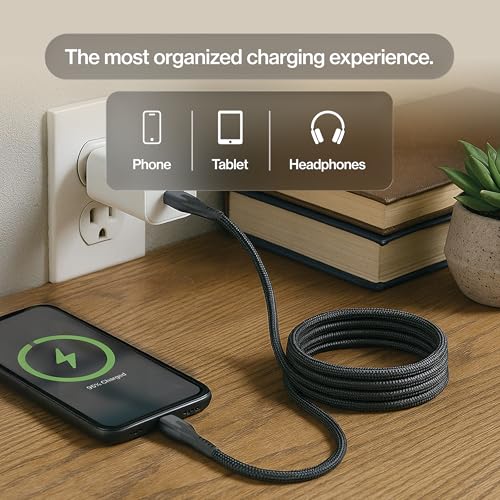 Image of Statik MagStack USB A to USB C Coiling Magnetic Charging Cable, 27W | Nylon Braided Tangle-Free Design, Magnetic Coiling, Data Transfer, Compatible with iPhone & Android, 3FT Black, 5 Pack