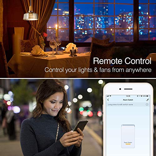 Smart Light Switch, Gosund 2.4Ghz WiFi Switch Works with Alexa, Google Assistant, Remote Control/Voice Control and Schedule, Neutral Wire Required, Single-Pole, No Hub Required, (2 Pack) - Thumbnail 3
