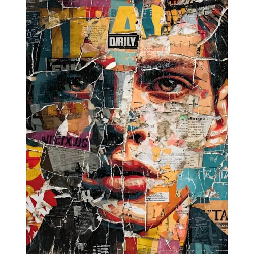 Image of Yunlus Jigsaw Puzzles for Adults 1000 Pieces Impossible Hard Difficult Challenging Puzzles for Adults Teens Fragments of a Cool Face Jigsaw Puzzle 1000 Pieces 28 x 20 inch