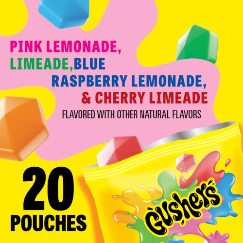Image of Gushers Lemonade Mix Fruit Snacks, Gluten Free, 20 ct, 16 oz