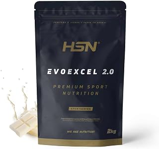 HSN Evoexcel 2.0 Chocolate Blanco 2Kg | Proteína Whey Isolate + Concentrate (55% WPI90 + 40% WPC80) | DigeZyme® + Calostro IgG | Sin Gluten ni Soja | No Incluye Dosificador