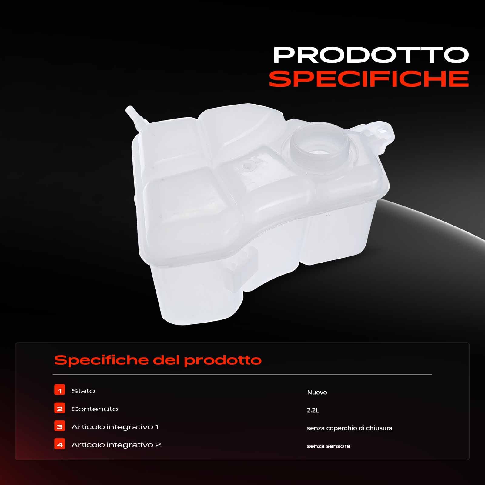 Frankberg Serbatoio di Espansione Refrigerante Contenitore per refrigerante Compatibile con Fiesta V JD JH 1.4 16V Fiesta V JD JH 1.25 16V Fusion JU 1.4 Fusion JU 1.6 Fiesta V JD JH 1.6 16V 1221362