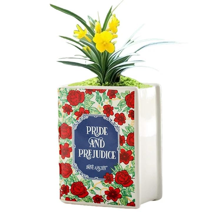 Piccolo vaso decorativo a forma di libro, Mystery of Growth, vaso per fiori, libreria, decorazione per composizioni floreali, vasi in ceramica per decorazione della casa, graziosa decorazione per