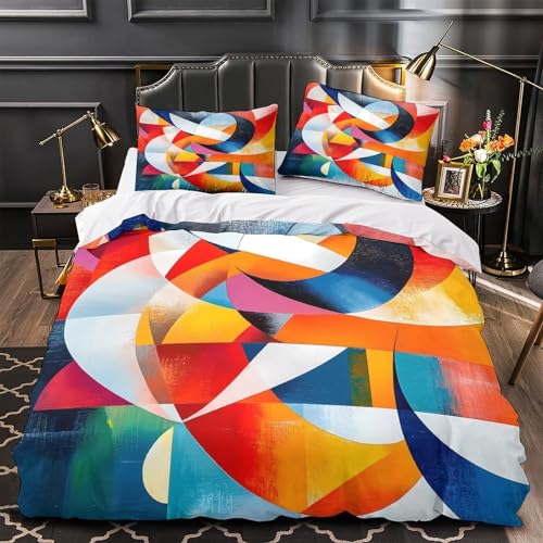 Housse de Couette 3D Parure de Lit Microfibre Résistante Respirante Flux de Feu - 2