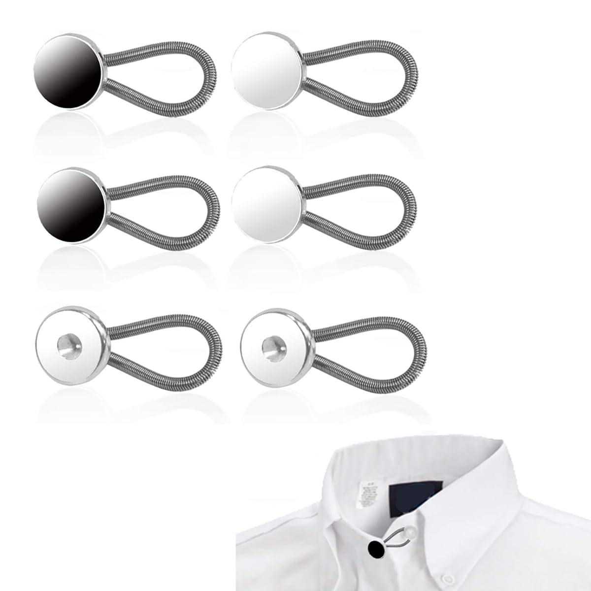 Shirt Collar Button Extender, 6PCS Elastic Collar Extenders for Shirts