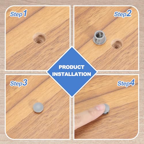 Protector de suelo para sillas de mesa con tapón redondo de plástico negro 6