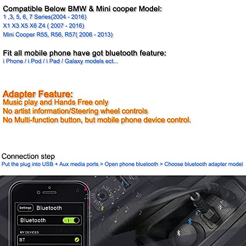 Adaptateur Bluetooth Mini Cooper musique sans fil interface AMI câble audio Android Apple - 2