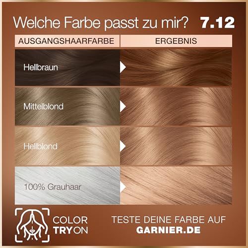 Garnier GOOD Coloration permanente pour cheveux 7.12 marron latte macchiato, coloration permanente, sans ammoniaque, couverture jusqu'à 100% des gris, couleur durable, application facile, parfum – vue 4