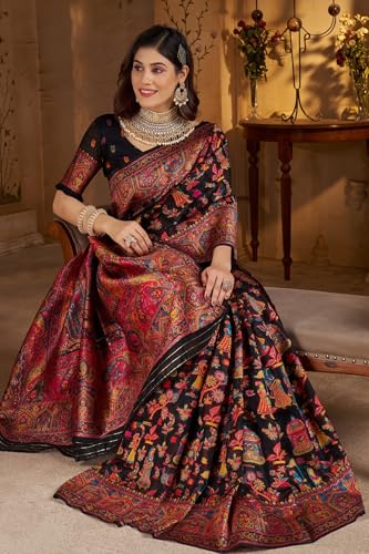 Image of SGF11 Women's Kanjivaram Pure Soft Silk Saree With Unstitched Blouse Piece