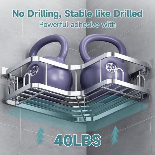 Image of Veken Large Capacity Corner Shower Caddy 6-Pack, Advanced Rustproof Design