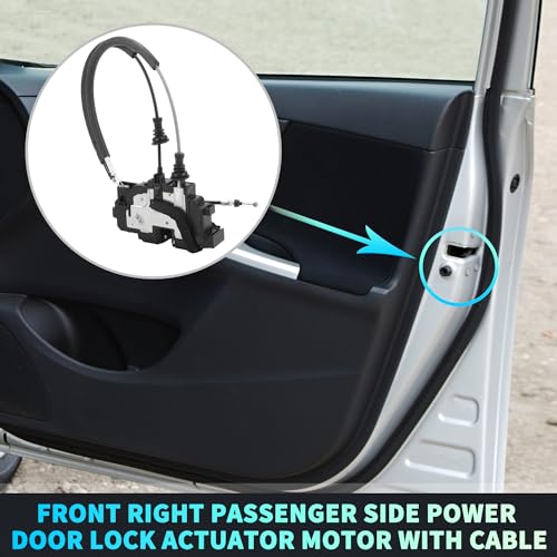 X AUTOHAUX Replacement Front Right Passenger Side Power Door Lock Actuator Motor with Cable for Hyundai Sonata 2007-2010 Door Latch Actuator Assembly Replace No.813203K530 Black by X AUTOHAUX - Used condition - Image 2