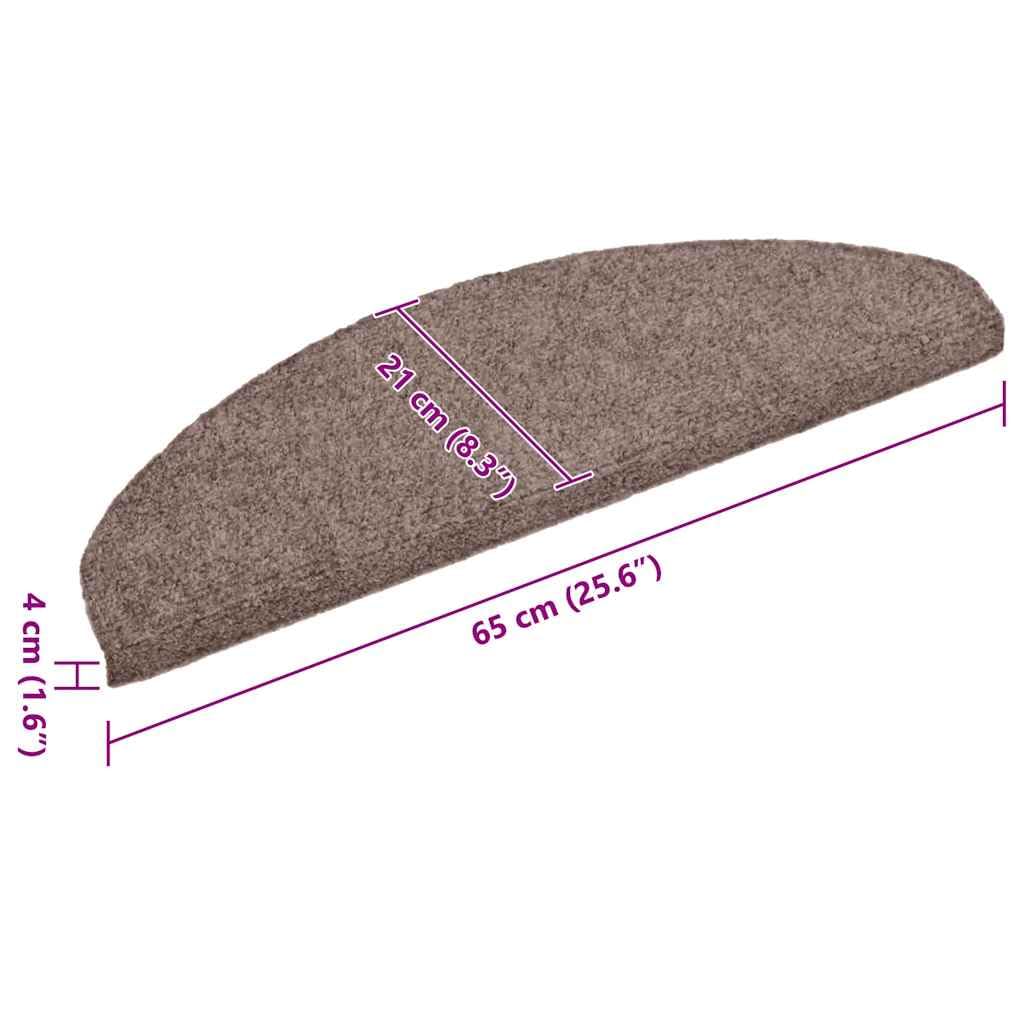 Samoprzylepne maty na schody, zestaw 5 sztuk, 65 x 21 x 4 cm, jasnobrązowe, antypoślizgowe, ochrona na drewniane schody, dywaniki schodowe, do wnętrz, dla zwierząt domowych, dzieci