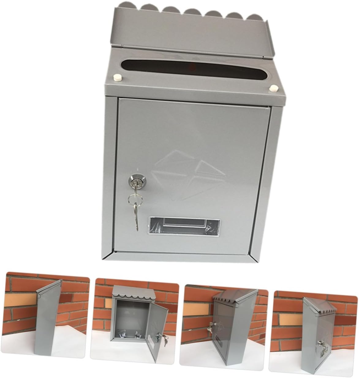 Vintage Locking Wall Mount Letter Box Rustic Tinplate Mailbox with Rainproof Design Capacity for Envelopes Newspapers and Documents Outdoor Home Garden Use