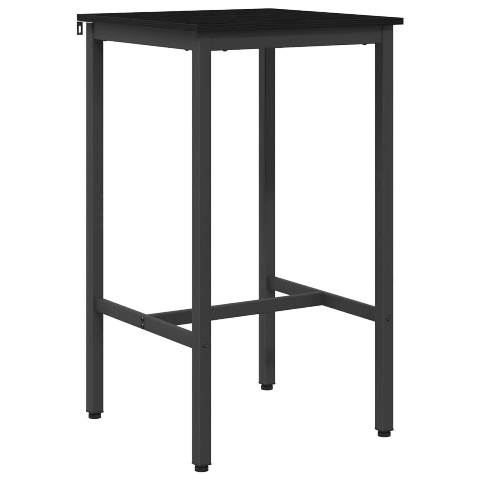 Homgoday Mesa de Bar Moderna Rectangular Estructura de Acero galvanizado y Tablero de Madera Color Roble Negro Patas Ajustables 52x52x110 cm para Interiores