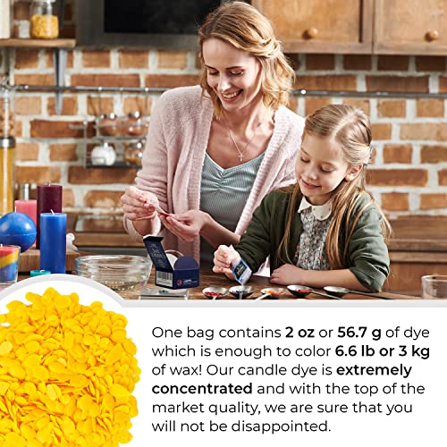 Image of Candle Shop - Bright Yellow Color 2 oz- Dye Chips for Making Candles - Candle Wax Dye - A Great Choice of Colors