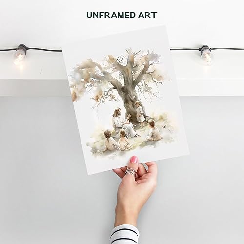 Miniatura 2 de Jesus Decor - Póster de Dios de 8 x 10 pulgadas, decoración de pared de Cristo, arte de pared para habitación de bebé, decoración cristiana para