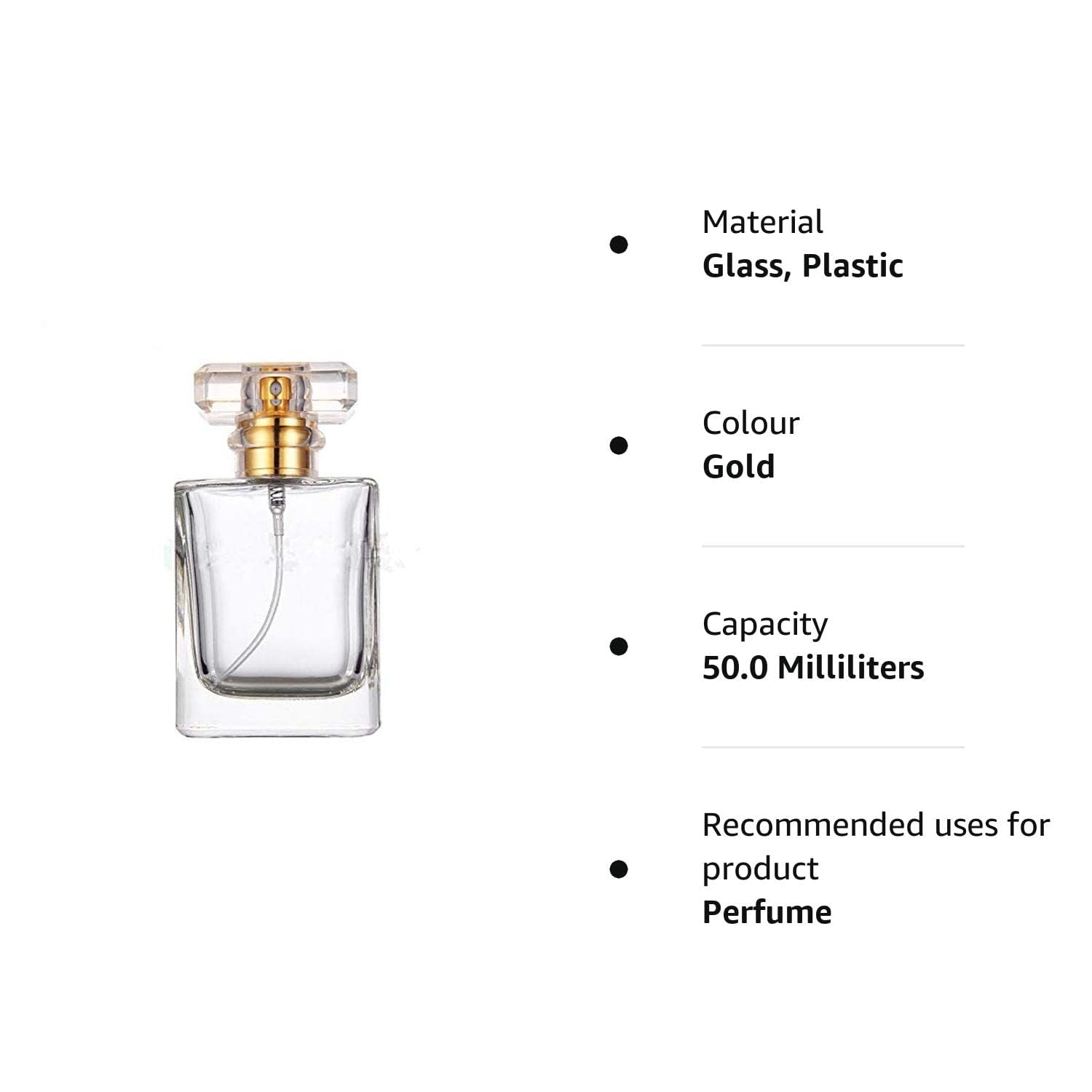 Zénitude Glassworks Leere Parfümflasche 100 Ml – Rechteckig, Goldfarben, Nachfüllbar Mit Feinem Sprühkopf